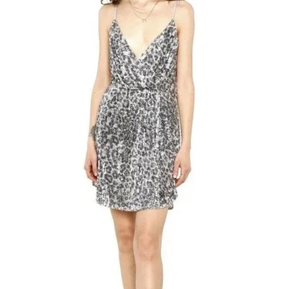 Heartloom Sequin Dress Size XS Leopard Print Cocktail Party Holiday